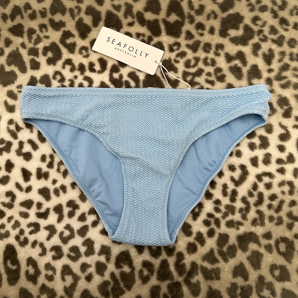Seafolly Sea Dive Hipster Swim Bikini Bottoms in Powder Blue Size US 6 AUS 10